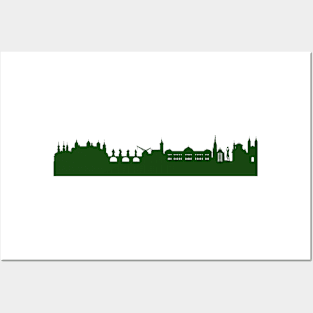 WÜRZBURG skyline in forest green Posters and Art